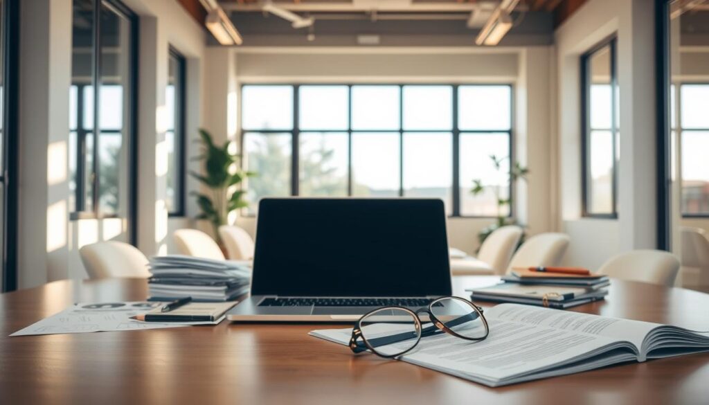 A serene, well-lit office interior with a prominent desk in the foreground, showcasing various insurance documents and brochures. In the middle ground, a modern laptop and a pair of reading glasses rest on the desk, hinting at the digital and analytical aspects of renters insurance. The background features floor-to-ceiling windows, allowing natural light to flood the space and create a warm, inviting atmosphere. The overall scene conveys a sense of professionalism, attention to detail, and a focus on providing comprehensive renters insurance coverage options to the viewer. A serene, well-lit office interior with a prominent desk in the foreground, showcasing various insurance documents and brochures. In the middle ground, a modern laptop and a pair of reading glasses rest on the desk, hinting at the digital and analytical aspects of renters insurance. The background features floor-to-ceiling windows, allowing natural light to flood the space and create a warm, inviting atmosphere. The overall scene conveys a sense of professionalism, attention to detail, and a focus on providing comprehensive renters insurance coverage options to the viewer.