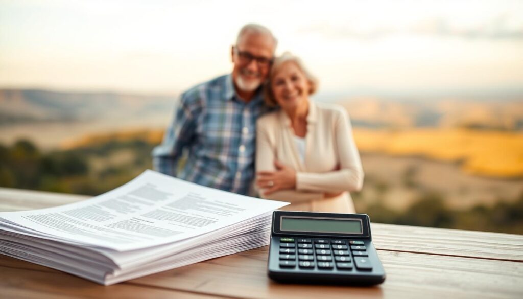 A well-lit scene showcasing the key benefits of Medicare replacement insurance. In the foreground, a stack of documents and a calculator, representing the comprehensive coverage and financial protection offered. In the middle ground, a senior couple smiling, symbolizing the peace of mind and improved healthcare access. The background features a serene landscape with a clear sky, evoking the sense of security and freedom that comes with reliable medical coverage. The lighting is soft and warm, creating a calming and trustworthy atmosphere. The composition is balanced and visually appealing, highlighting the importance of Medicare replacement insurance in enhancing one's quality of life. A well-lit scene showcasing the key benefits of Medicare replacement insurance. In the foreground, a stack of documents and a calculator, representing the comprehensive coverage and financial protection offered. In the middle ground, a senior couple smiling, symbolizing the peace of mind and improved healthcare access. The background features a serene landscape with a clear sky, evoking the sense of security and freedom that comes with reliable medical coverage. The lighting is soft and warm, creating a calming and trustworthy atmosphere. The composition is balanced and visually appealing, highlighting the importance of Medicare replacement insurance in enhancing one's quality of life.